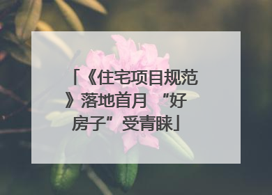 《住宅项目规范》落地首月 “好房子”受青睐