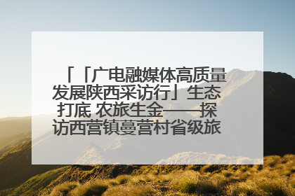 「广电融媒体高质量发展陕西采访行」生态打底 农旅生金——探访西营镇蔓营村省级旅游示范村的振兴密码