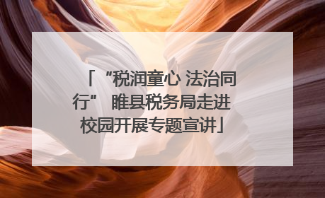 “税润童心 法治同行” 睢县税务局走进校园开展专题宣讲