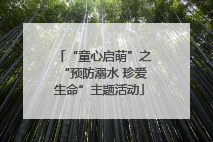“童心启萌”之“预防溺水 珍爱生命”主题活动