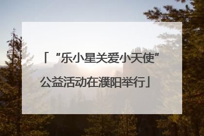 “乐小星关爱小天使”公益活动在濮阳举行
