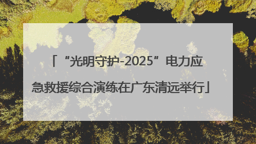 “光明守护-2025”电力应急救援综合演练在广东清远举行