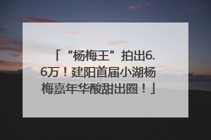 “杨梅王”拍出6.6万！建阳首届小湖杨梅嘉年华酸甜出圈！