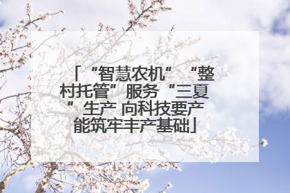 “智慧农机”“整村托管”服务“三夏”生产 向科技要产能筑牢丰产基础