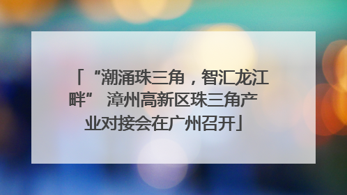 “潮涌珠三角，智汇龙江畔” 漳州高新区珠三角产业对接会在广州召开