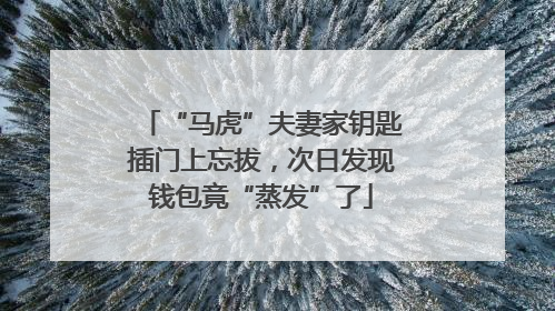 “马虎”夫妻家钥匙插门上忘拔，次日发现钱包竟“蒸发”了