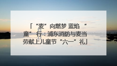 “麦”向燃梦 蓝焰 “童” 行：浦东消防与麦当劳献上儿童节“六一”礼