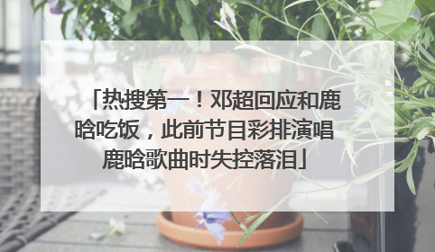 热搜第一！邓超回应和鹿晗吃饭，此前节目彩排演唱鹿晗歌曲时失控落泪