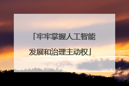 牢牢掌握人工智能发展和治理主动权