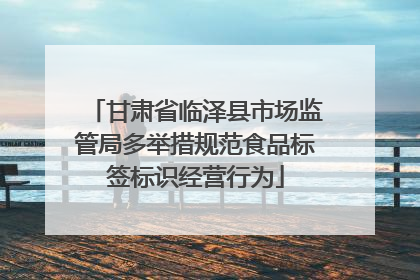 甘肃省临泽县市场监管局多举措规范食品标签标识经营行为