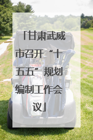 甘肃武威市召开“十五五”规划编制工作会议