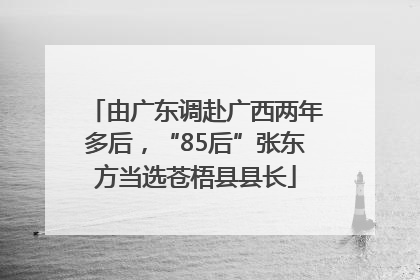 由广东调赴广西两年多后，“85后”张东方当选苍梧县县长