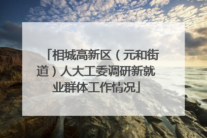 相城高新区（元和街道）人大工委调研新就业群体工作情况