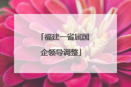 福建一省属国企领导调整