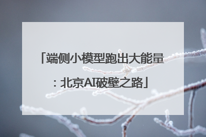 端侧小模型跑出大能量：北京AI破壁之路