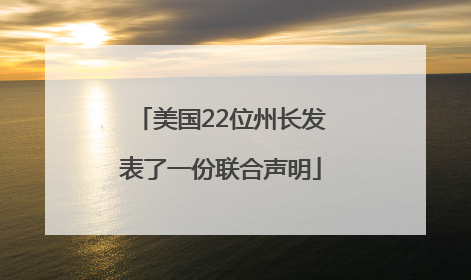 美国22位州长发表了一份联合声明
