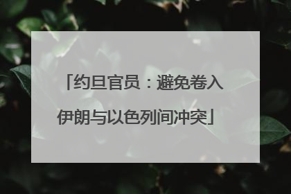 约旦官员：避免卷入伊朗与以色列间冲突