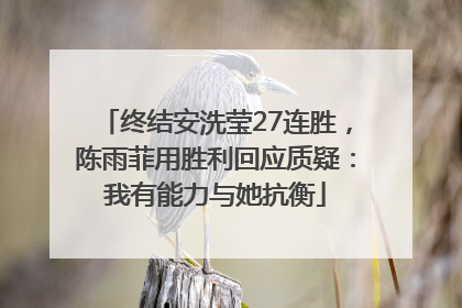 终结安洗莹27连胜，陈雨菲用胜利回应质疑：我有能力与她抗衡
