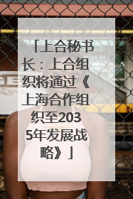 上合秘书长：上合组织将通过《上海合作组织至2035年发展战略》