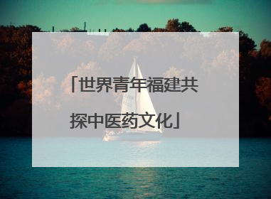 世界青年福建共探中医药文化