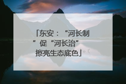 东安：“河长制”促“河长治” 擦亮生态底色