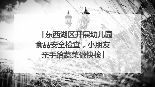 东西湖区开展幼儿园食品安全检查，小朋友亲手给蔬菜做快检