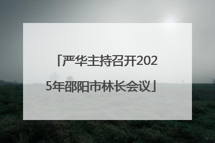 严华主持召开2025年邵阳市林长会议
