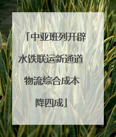 中亚班列开辟水铁联运新通道 物流综合成本降四成