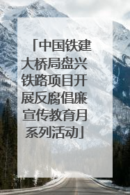 中国铁建大桥局盘兴铁路项目开展反腐倡廉宣传教育月系列活动