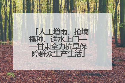 人工增雨、抢墒播种、送水上门——甘肃全力抗旱保障群众生产生活