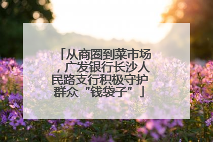 从商圈到菜市场，广发银行长沙人民路支行积极守护群众“钱袋子”