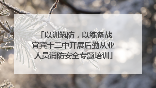 以训筑防，以练备战 宜宾十二中开展后勤从业人员消防安全专题培训