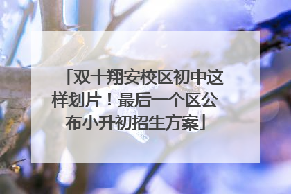 双十翔安校区初中这样划片！最后一个区公布小升初招生方案