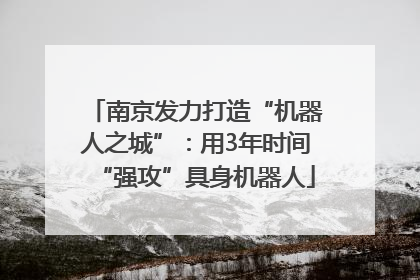 南京发力打造“机器人之城”：用3年时间“强攻”具身机器人
