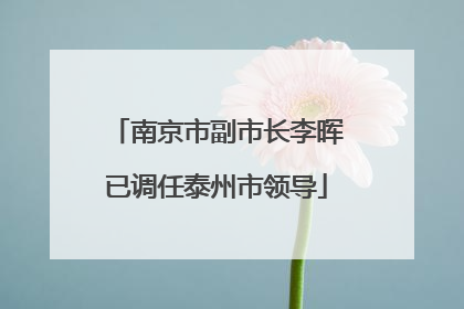南京市副市长李晖已调任泰州市领导