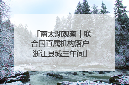 南太湖观察｜联合国直属机构落户浙江县城三年间
