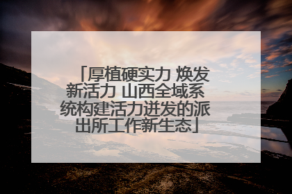 厚植硬实力 焕发新活力 山西全域系统构建活力迸发的派出所工作新生态
