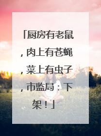 厨房有老鼠，肉上有苍蝇，菜上有虫子，市监局：下架！