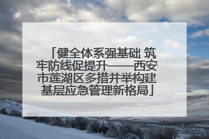 健全体系强基础 筑牢防线促提升——西安市莲湖区多措并举构建基层应急管理新格局