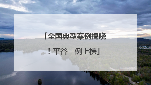 全国典型案例揭晓！平谷一例上榜