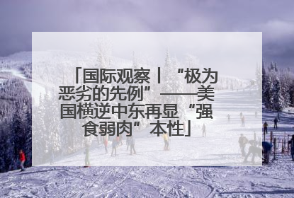 国际观察丨“极为恶劣的先例”——美国横逆中东再显“强食弱肉”本性