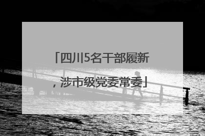 四川5名干部履新，涉市级党委常委