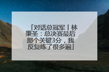 对话总冠军丨林秉圣：总决赛最后那个关键3分，我反复练了很多遍