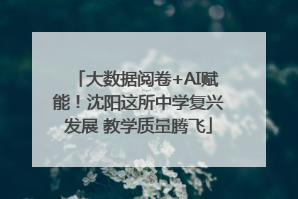 大数据阅卷+AI赋能！沈阳这所中学复兴发展 教学质量腾飞