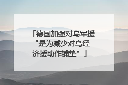 德国加强对乌军援 “是为减少对乌经济援助作铺垫”