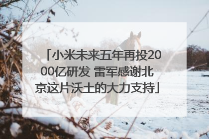 小米未来五年再投2000亿研发 雷军感谢北京这片沃土的大力支持