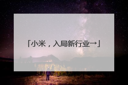 小米，入局新行业→
