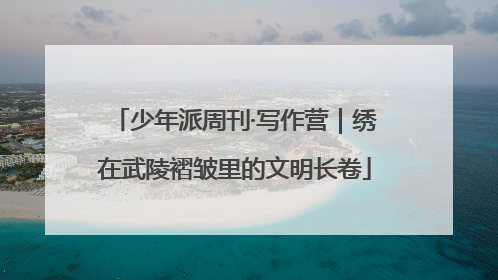 少年派周刊·写作营｜绣在武陵褶皱里的文明长卷