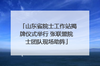 山东省院士工作站揭牌仪式举行 张联盟院士团队现场助阵
