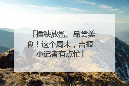 插秧放蟹、品尝美食！这个周末，吉报小记者有点忙